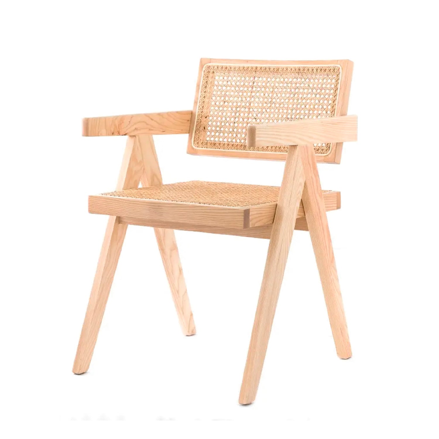 Silla Madera Rattan Recta Natural