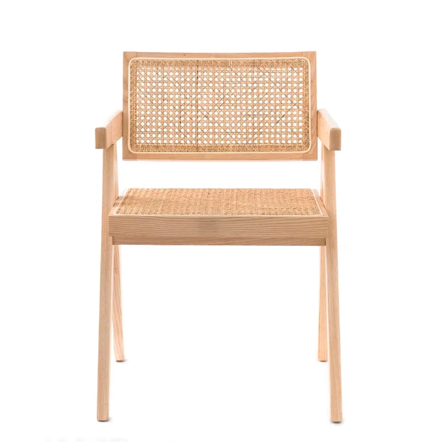 Silla Madera Rattan Recta Natural