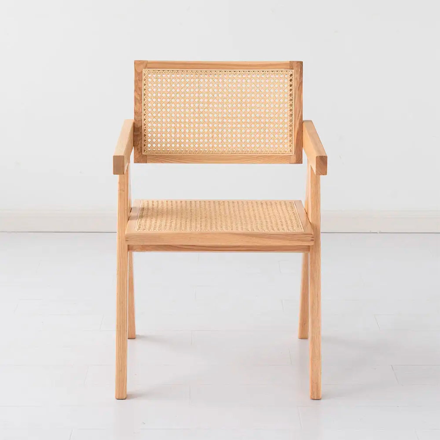 Silla Madera Rattan Recta Natural